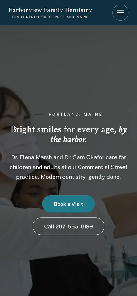 Harborview Family Dentistry on a phone